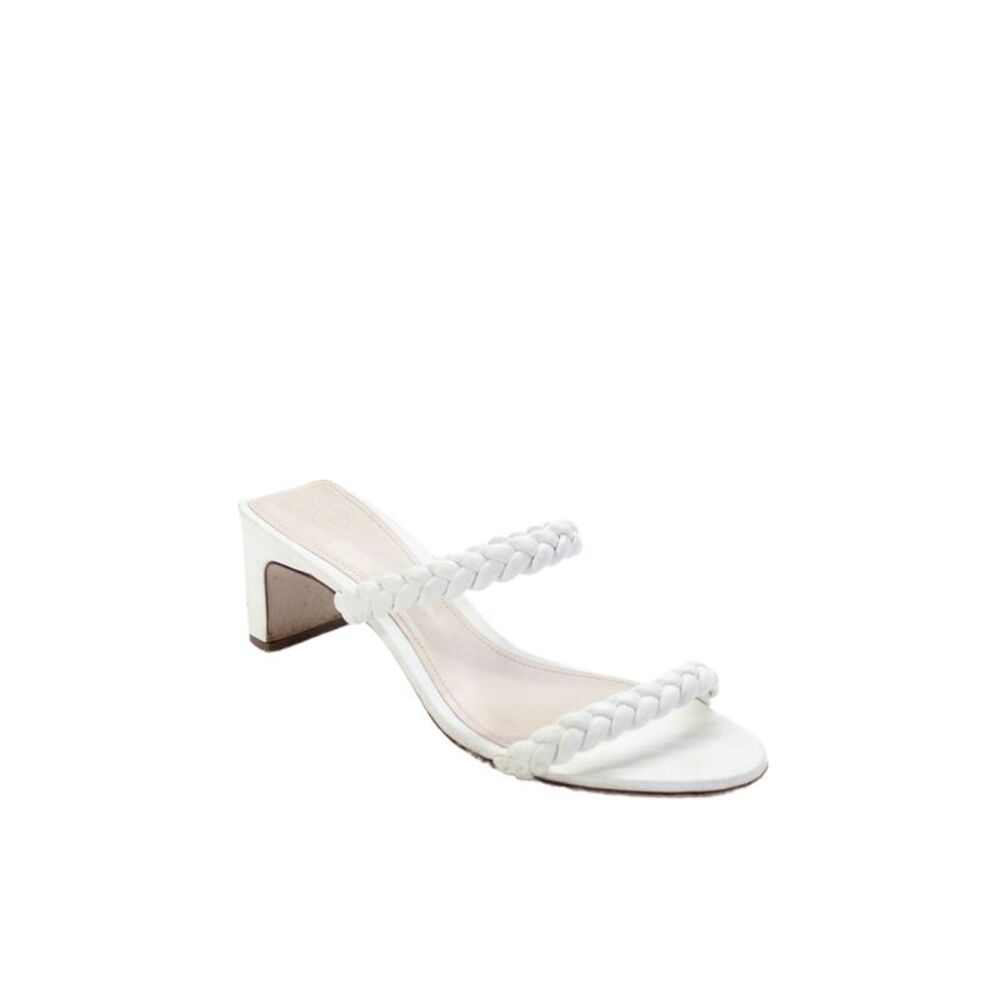 Porte & Paire Womens Open Toe Strappy Slip On High Heels White Size EUR 39.5
